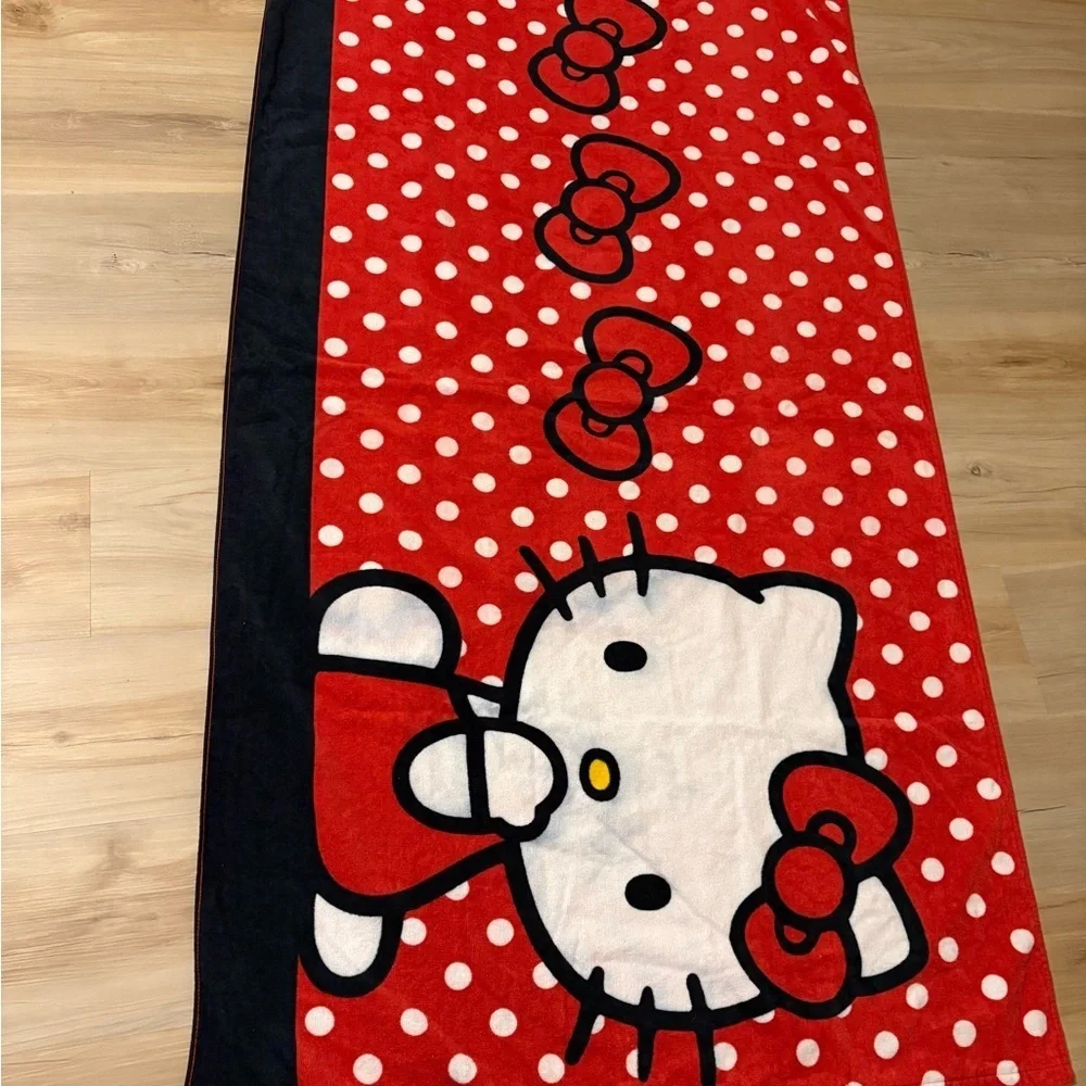 Red Bows Hello Kitty Oversize 100% Cotton Beach Towel 34